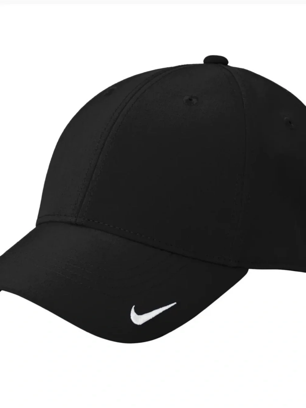 Nike Black Cap with White Swoosh Logo